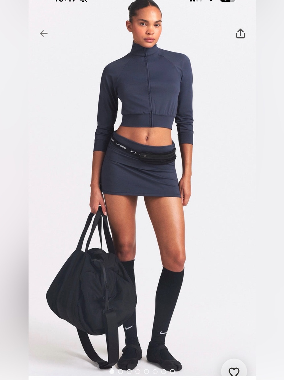 Skims x NIKE airy fold over skort deep royal S